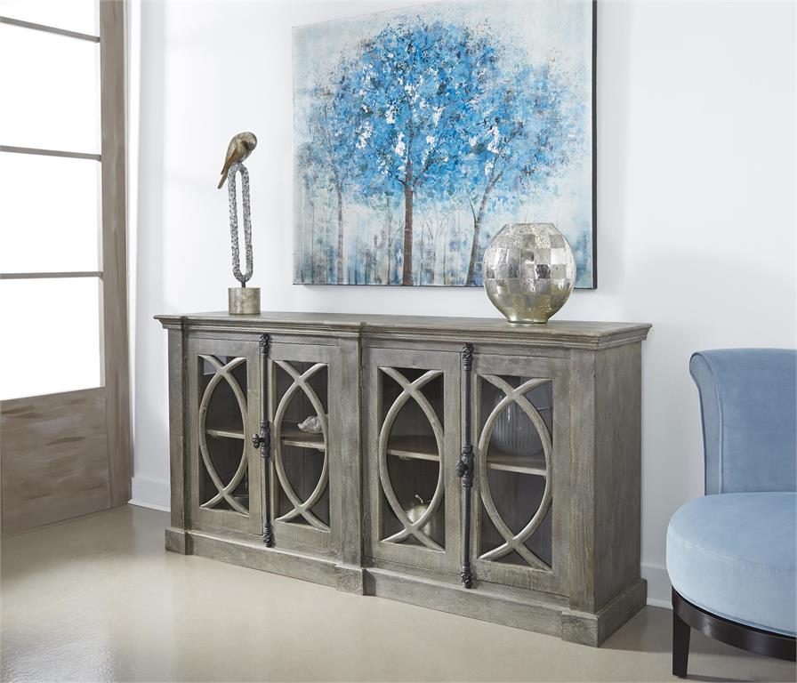 Crescent Gray 4 Door Credenza