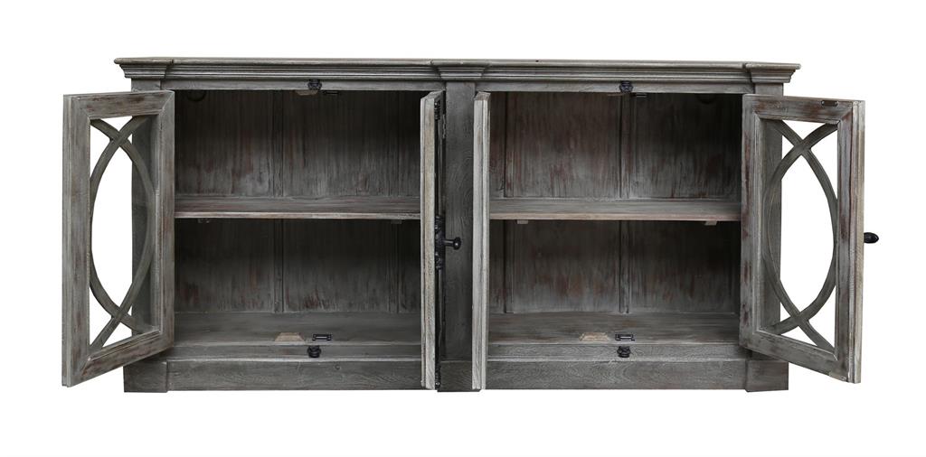 Crescent Gray 4 Door Credenza