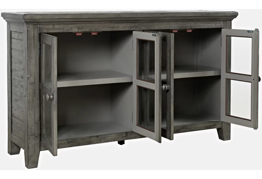 Gray 4 Door Low Cabinet