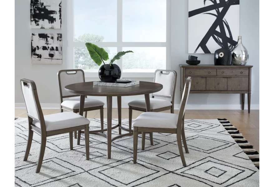 Mango Solid Wood East Harbor Round Dining Table & 4 Chairs