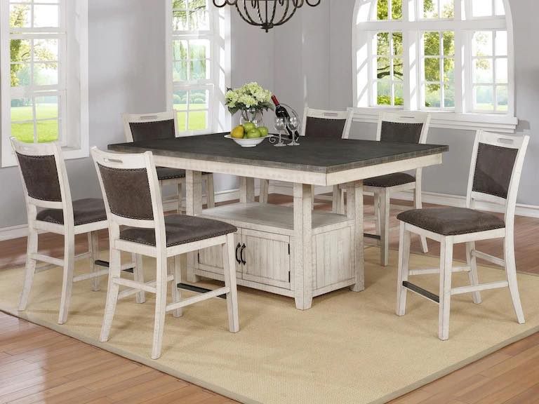 Lifestyle Counter Height Storage Table & Counter Height Chairs