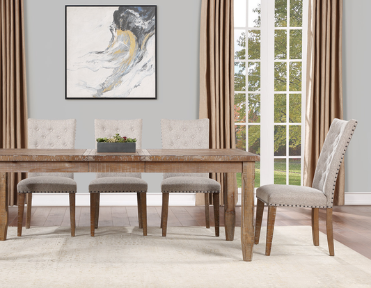 Riverdale 64-80 inch Dining Table & Upholstered Side Chairs