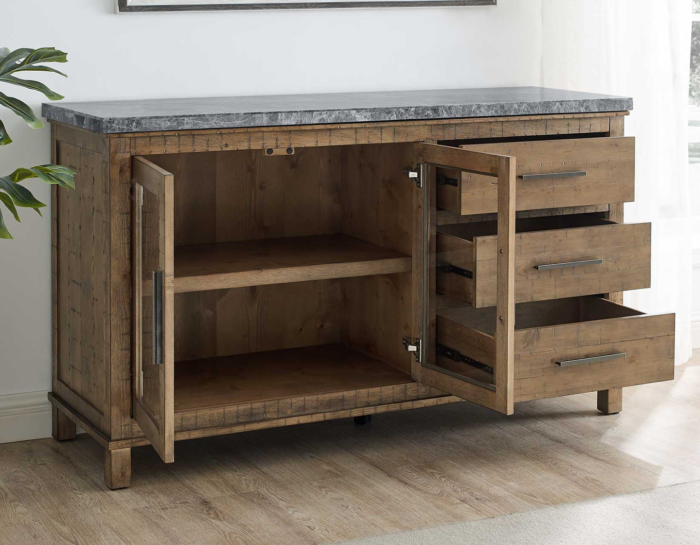 Grayson Marble Top Counter Storage Dining Set