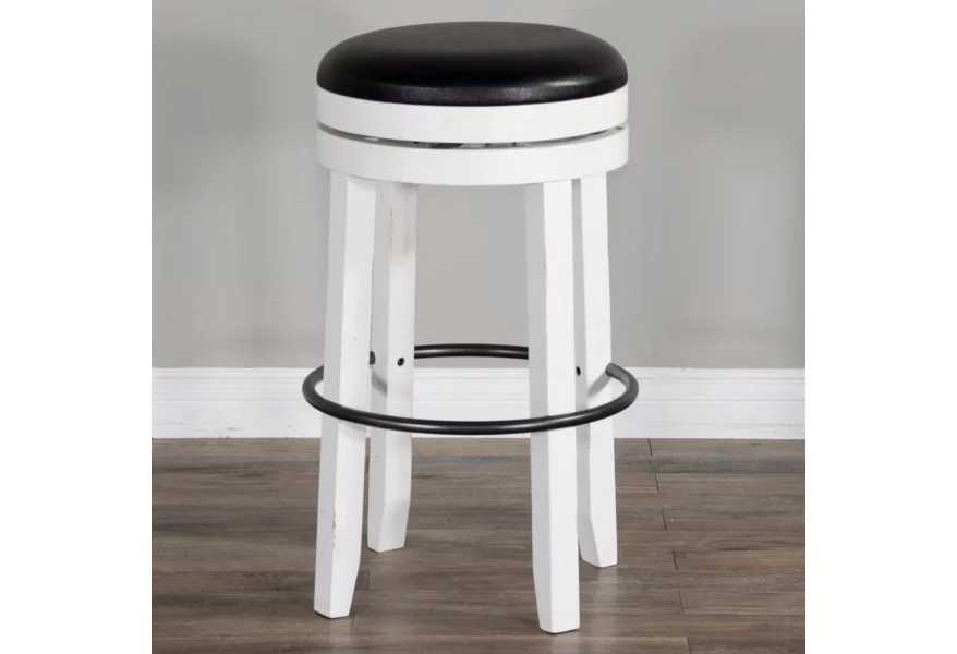 Carriage House Swivel Bar Stool with Cushion Seat
