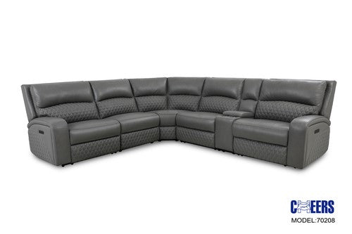 Cheers leather power reclining sectional discount