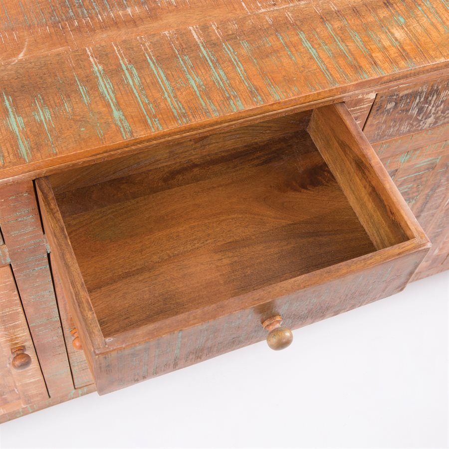 Mango wood mobile storage cabinet
