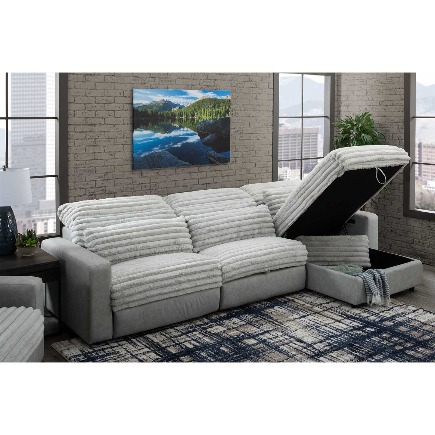Kimble Power 3pc Sectional with Storage Chaise