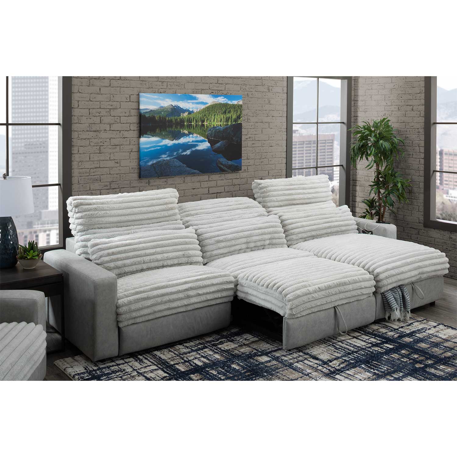 Kimble Power 3pc Sectional with Storage Chaise – Midwest Furniture Liquidators