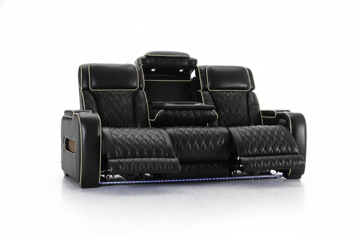 Black Reclining Sofa-Loveseat-Recliner