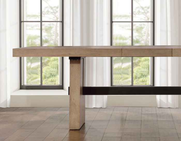 Aubrey Waxed Driftwood Dining Table & Chairs (78-96" Table Top w/18-inch Leaf)