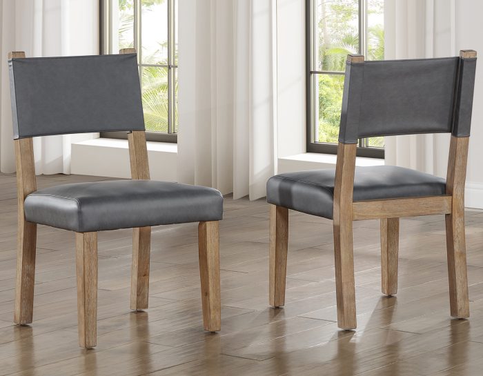 Aubrey Waxed Driftwood Dining Table & Chairs (78-96" Table Top w/18-inch Leaf)