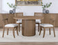 Colvin 52-inch Round Dining Table & Chairs, Brown