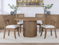 Colvin 52-inch Round Dining Table & Chairs, Brown