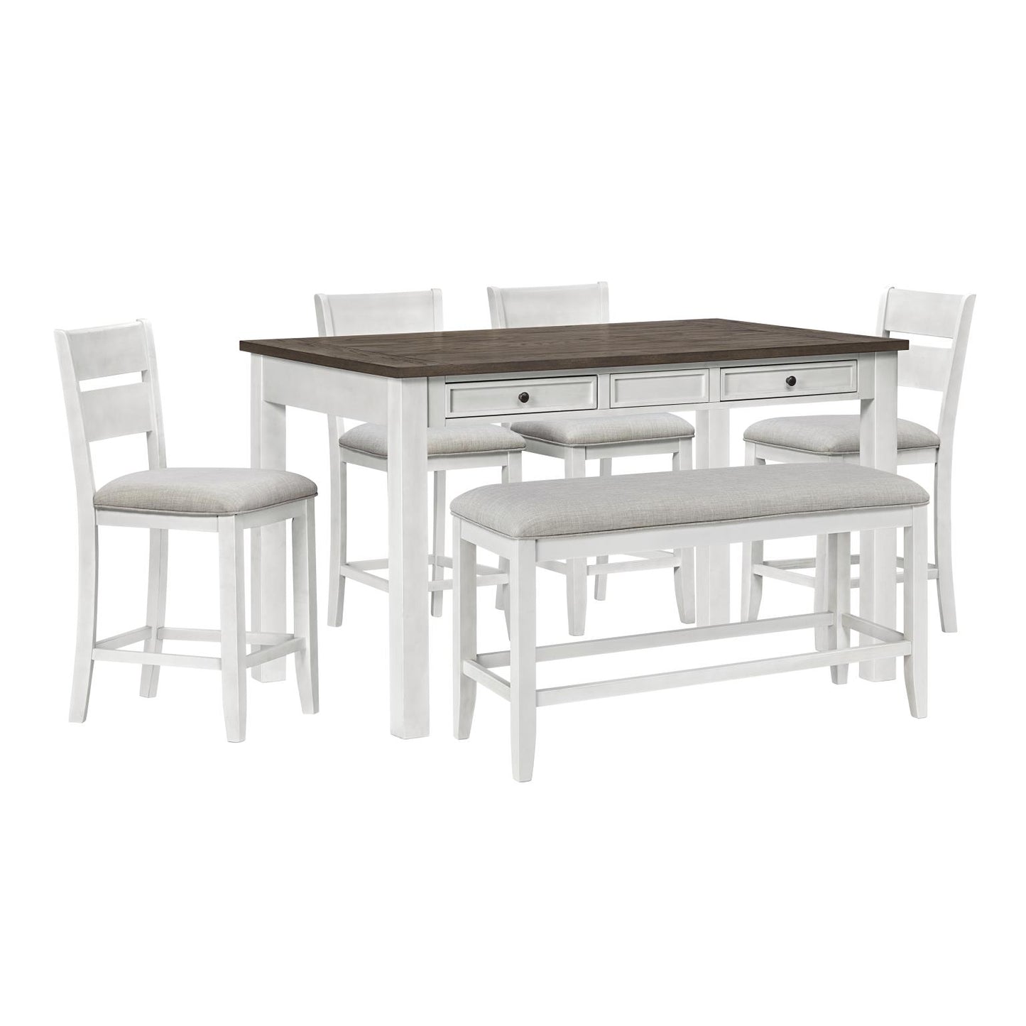 Kyle Light Counter Table, Counter Chairs & Bench