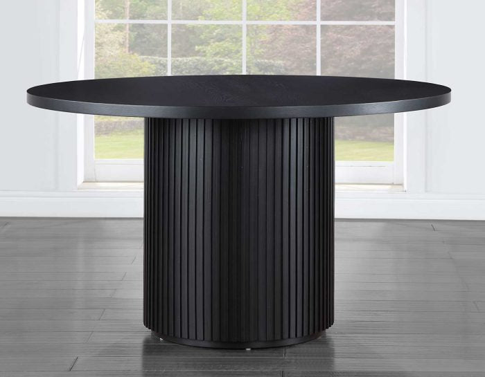 Colvin 52 inch Round Dining Table & Chairs, Black