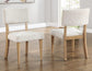 Colvin 52″ Round White Marble Dining Table & 4 Chairs, Toffee Finish