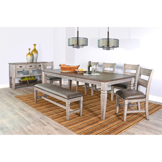 Homestead Hills Dark Brown Grey Extension Dining Table