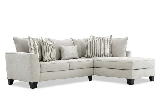 Bend Ivory Sectional & Ottoman