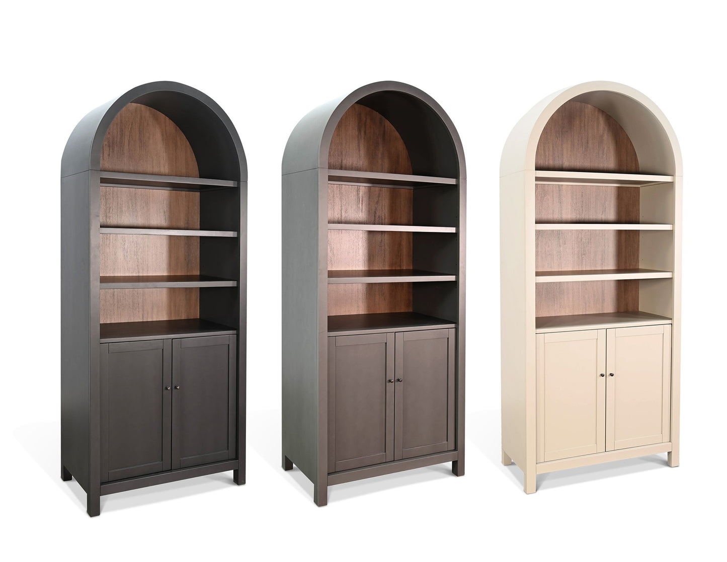 Arched Top Bookshelf Cabinet