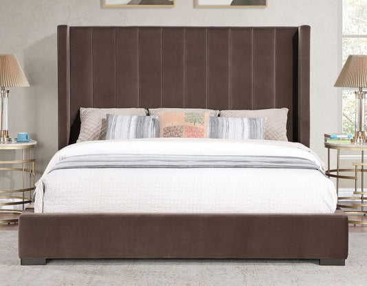 Pearson King or Queen Bed, Chocolate Velvet