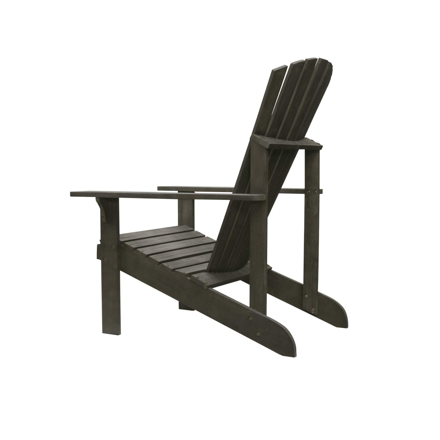 Renaissance Gray Wood Frame Stationary Adirondack Chair with Slat Seat
