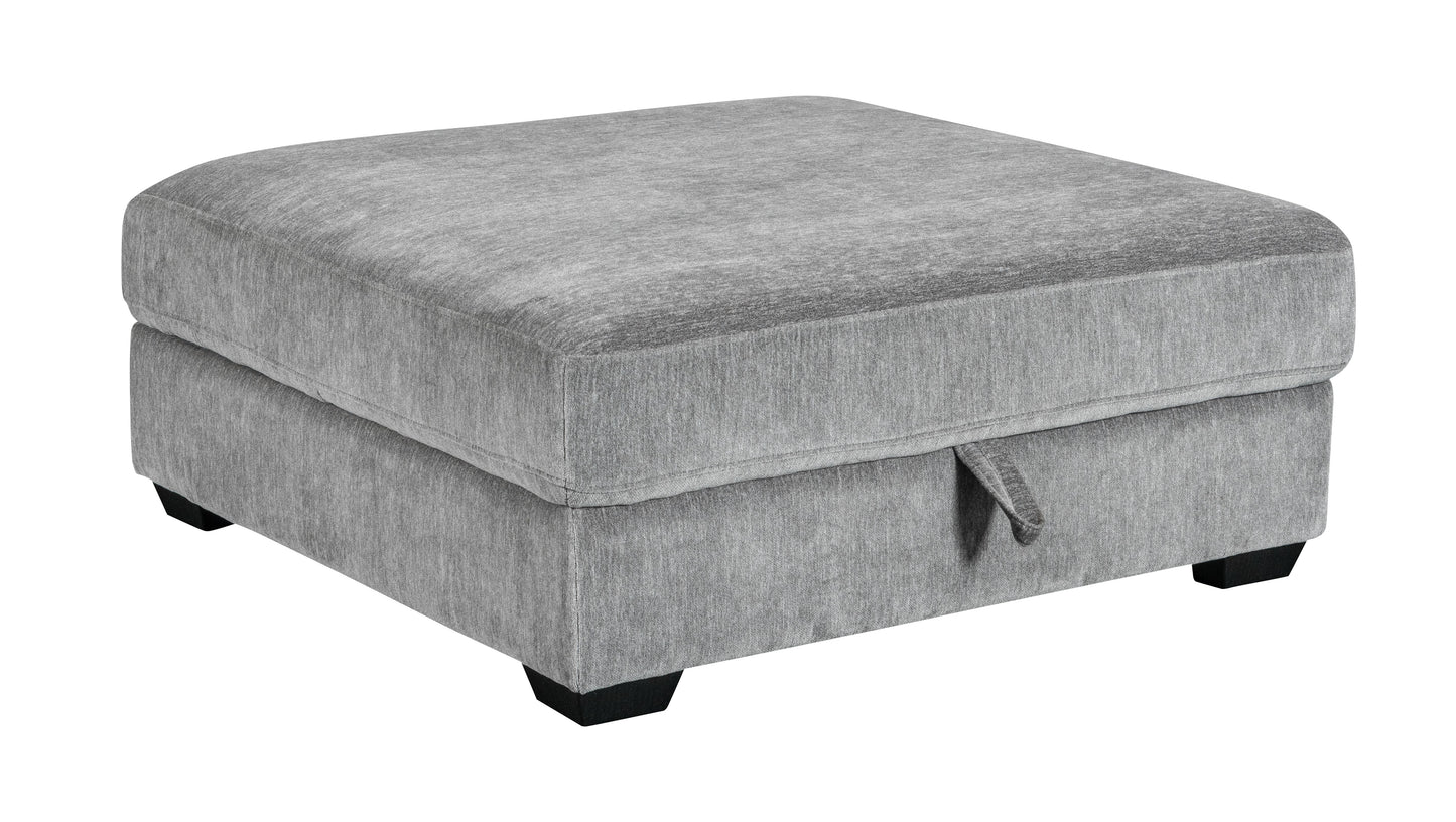 GRAY STORAGE OTTOMAN