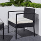 Tierra 3-Piece Wicker Patio Conversation Set with White Cushions