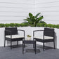 Tierra 3-Piece Wicker Patio Conversation Set with White Cushions