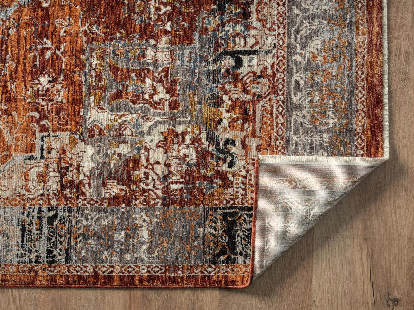 AMELIA RUG COLLECTION (AM01)  (Colors: Charcoal, Rust and Peach)