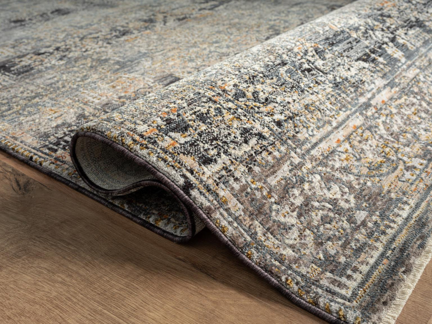 AMELIA RUG COLLECTION (AM03) (Charcoal/Blue)