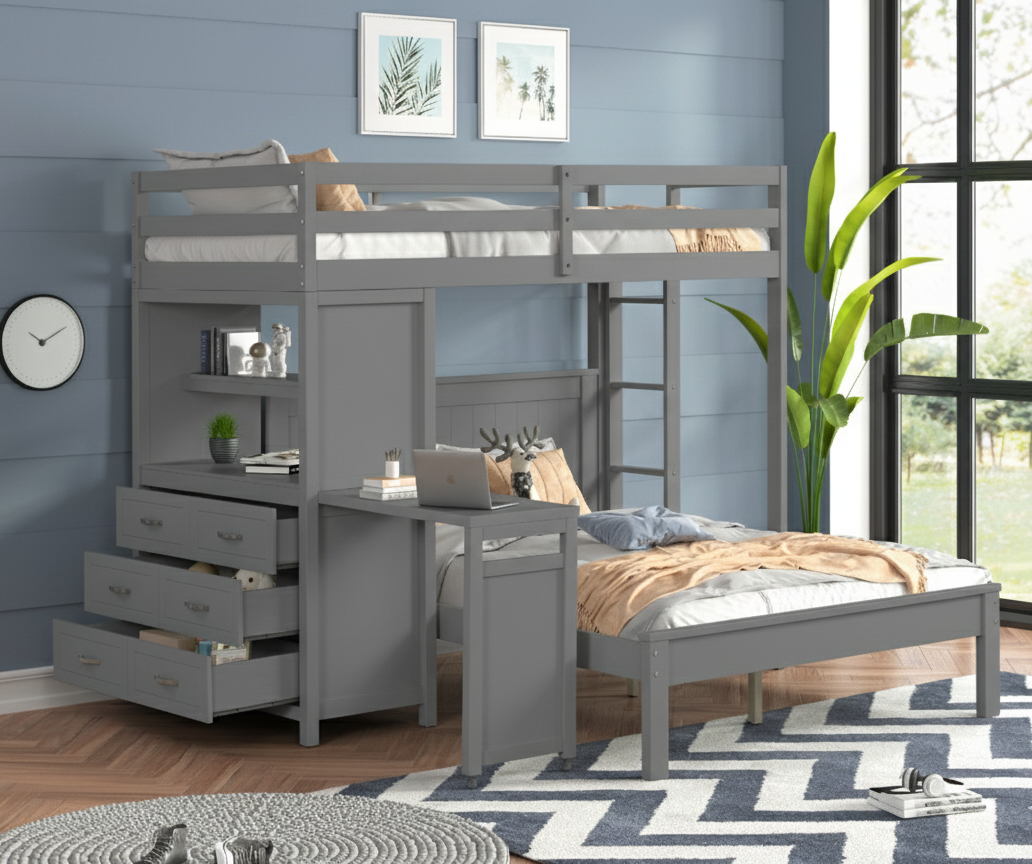 Gray Bunk Bed