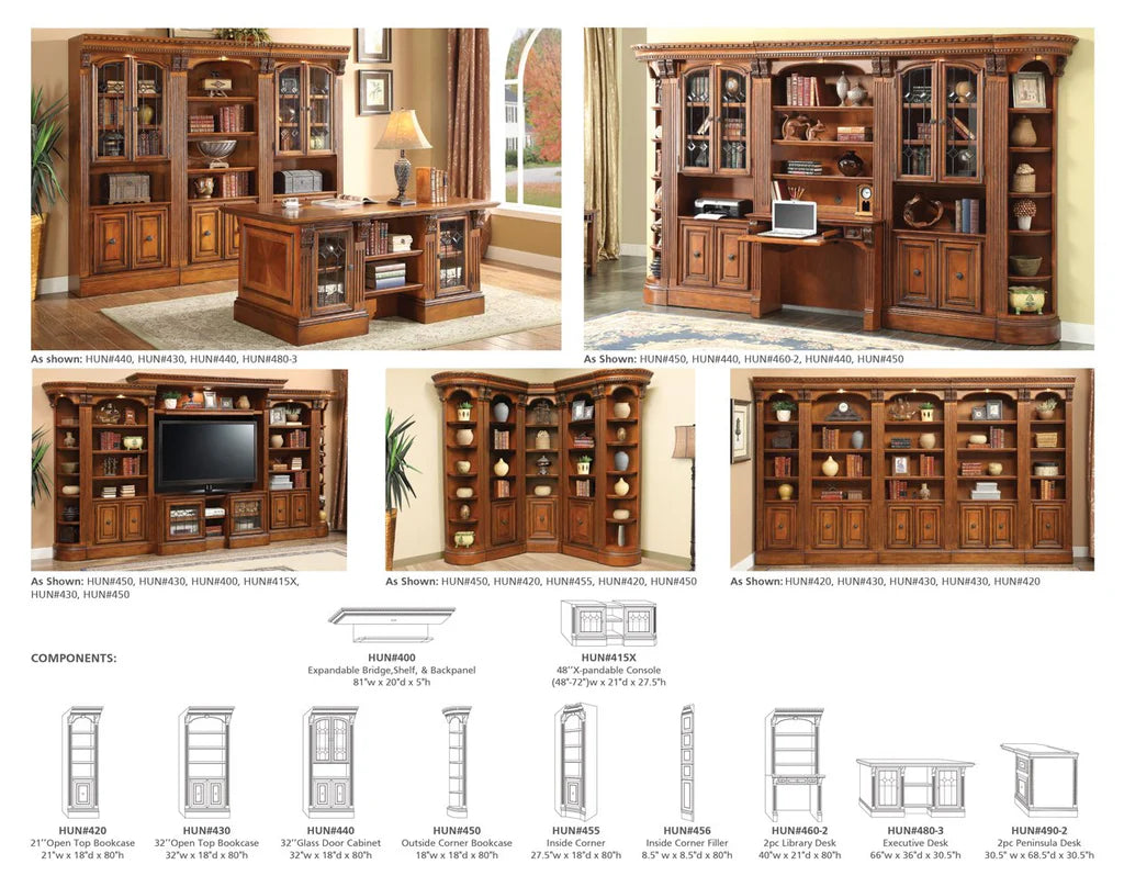 HUNTINGTON 2pc Library Desk