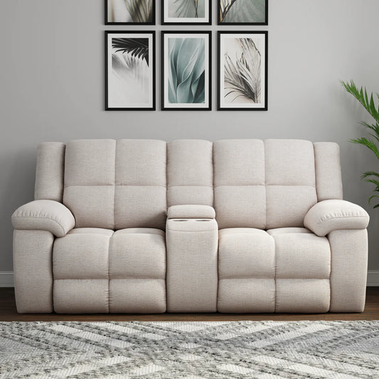 BUSTER - OPAL TAUPE MANUAL DUAL RECLINING SOFA & LOVESEAT