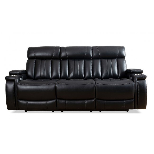 ROYCE BLACK POWER DROP DOWN CONSOLE SOFA & LOVESEAT