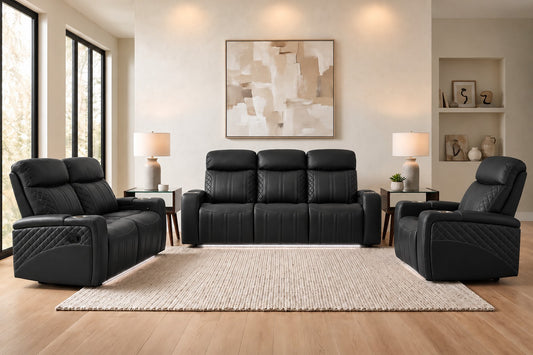 Sidekick Gray Manual Reclining Sofa-Loveseat & Recliner
