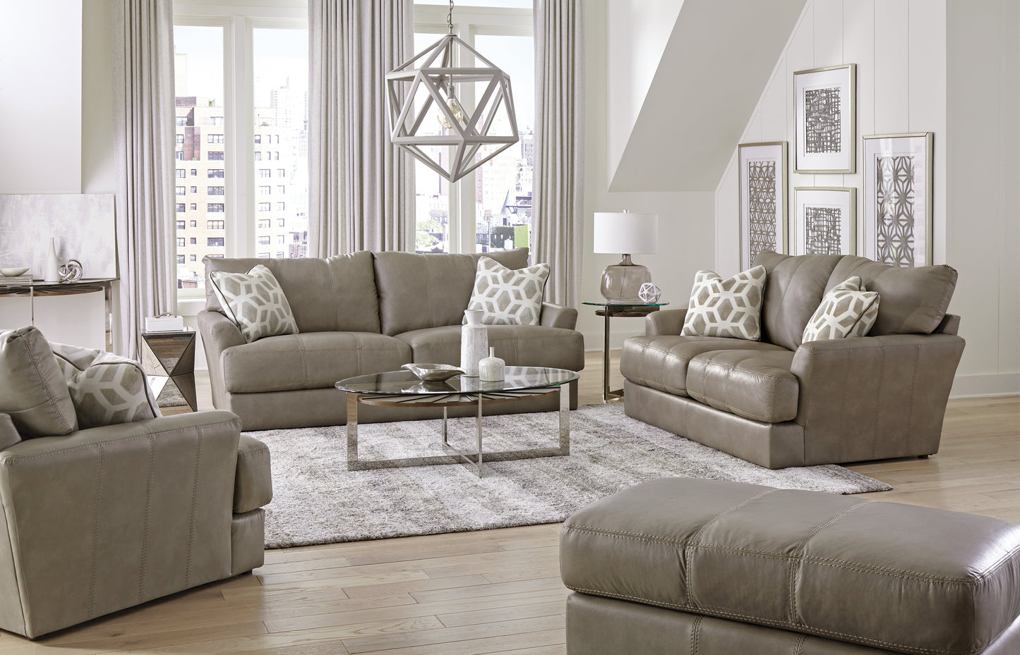Patro Sofa, Loveseat, Chair & Ottoman Available in Chocolate & Putty