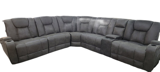 Dual Power Charcoal Sectional