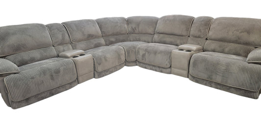 Dual Power Snuggle Gray Reclining Sectional