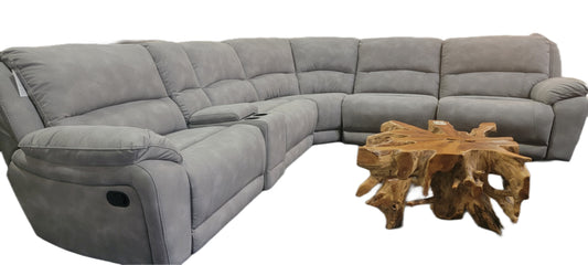 Light Gray Fabric Reclining Sectional