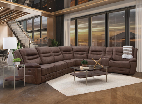 Chocolate 7 Piece Power Reclining Sectional