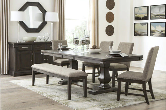 Southlake Dining Table Upholstered Chairs & Bench