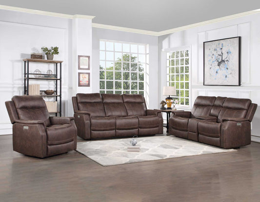 Valencia Dual-Power Walnut Reclining Sofa & Loveseat