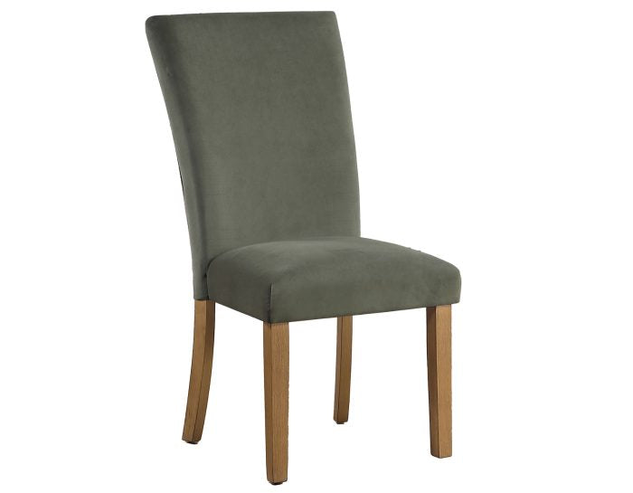 Artemis 70″ Rect White Marble Table, Tan Finish w/ Green Velvet Chairs
