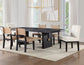 Aubrey Black 78-96″ Dining Table & Chairs (78-96" Table Top w/18-inch Leaf)