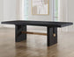 Aubrey Black 78-96″ Dining Table & Chairs (78-96" Table Top w/18-inch Leaf)