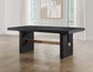 Aubrey Black 78-96″ Dining Table & Chairs (78-96" Table Top w/18-inch Leaf)