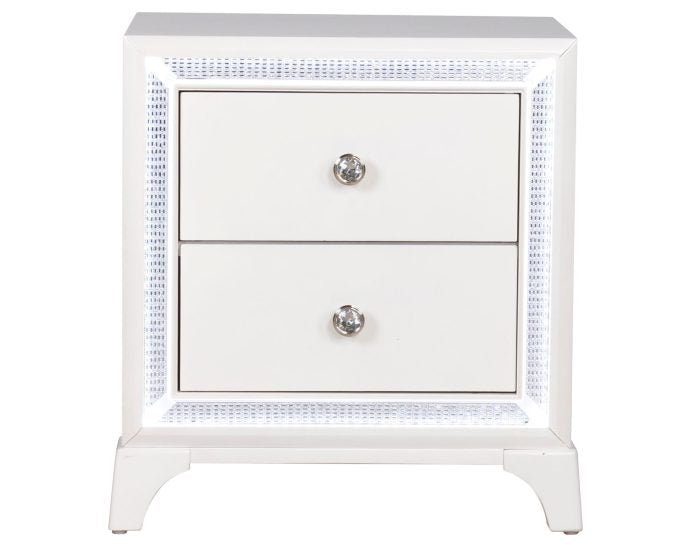 Cassie Illuminating Glam Queen Bed-King Bed-Chest-Nightstand-Dresser-Mirror