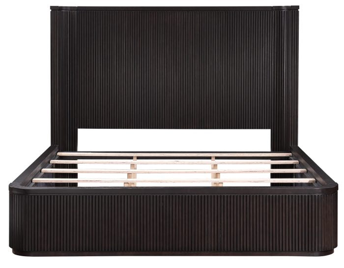 Henry Reeded Queen Bed-King Bed-Chest-Nightstand-Dresser-Mirror Espresso Finish