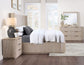 Henry Reeded Queen-King Bed-Chest-Nightstand-Dresser-Mirror Tan Finish