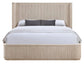 Henry Reeded Queen-King Bed-Chest-Nightstand-Dresser-Mirror Tan Finish